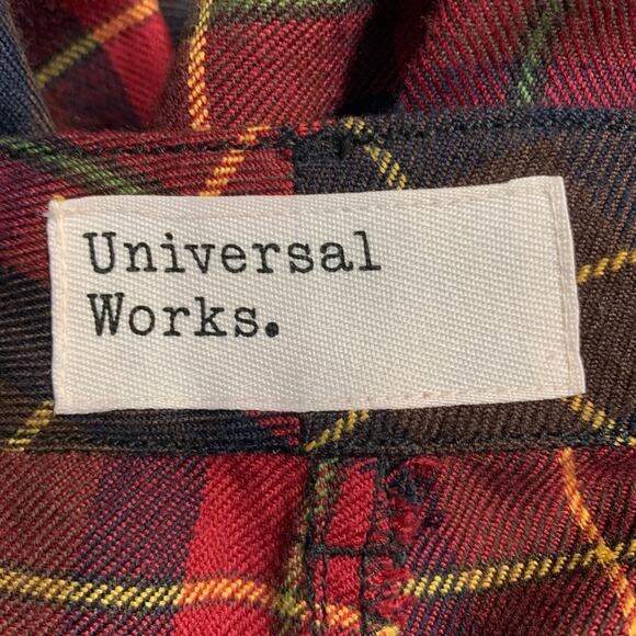 UNIVERSAL WORKS Size 32 Multi Color Plaid Polyester Blend Button Fly Dress Pants - Picture 7 of 7